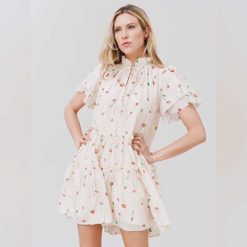 New Hunter Bell Merritt Dress Abstract Floral - Picture 6 of 10